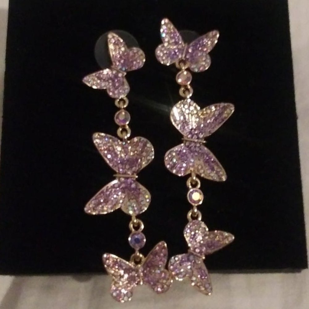 Betsey Johnson Butterfly Drop and Dangle Earrings